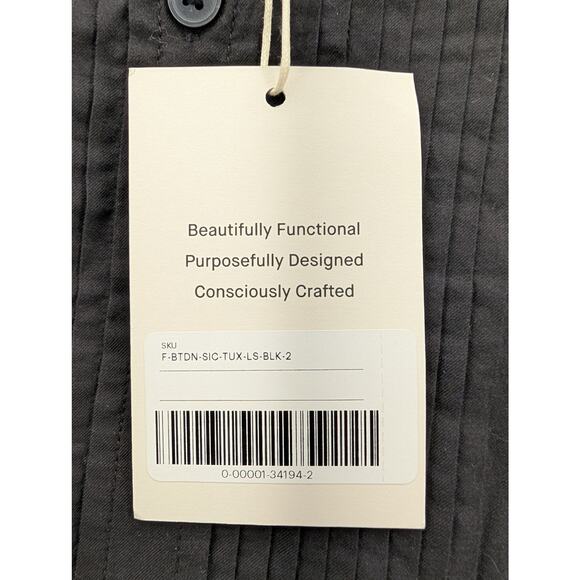 NWT Everlane The Tuxedo Shirt in Silky Cotton in Black size 2 - Picture 5 of 7